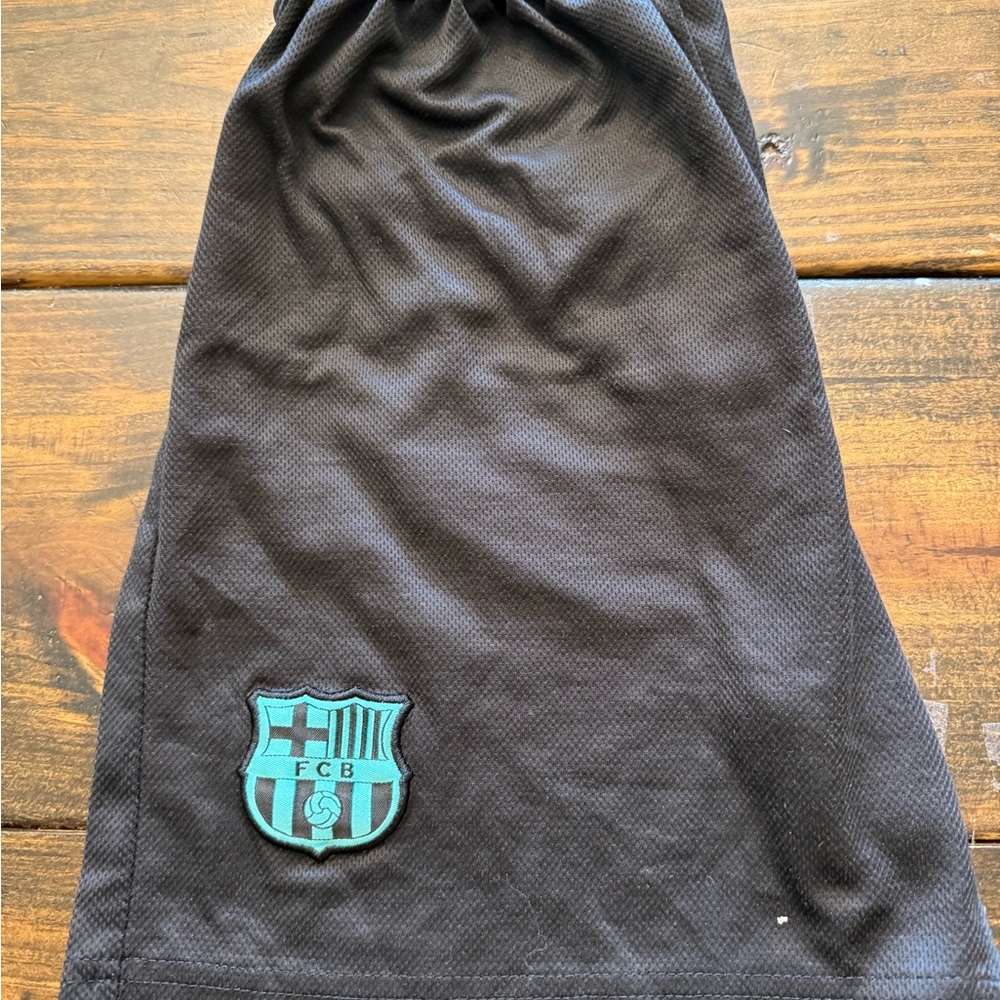 FCB Men’s Athletic Shorts in Black with Teal Crest (S)